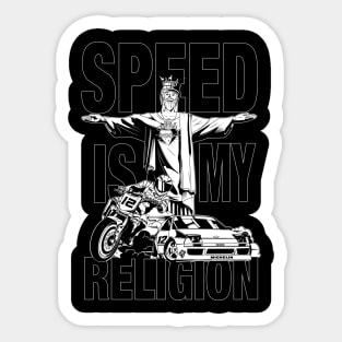 Jesus - speed is my religion Sticker